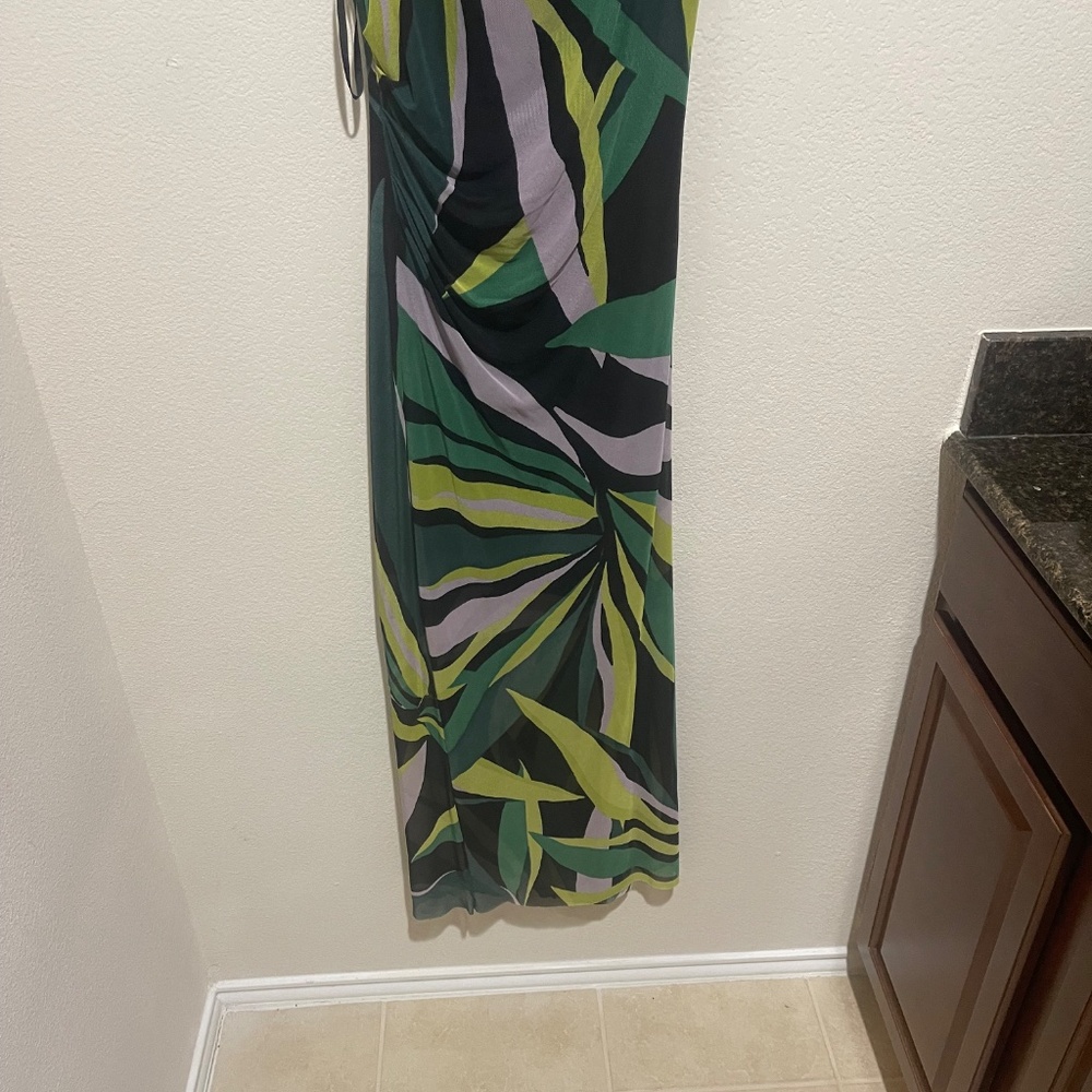 Donna Morgan Abstract Printed Mesh Midi Dress – Women’s Size 8 - Picture 10 of 11